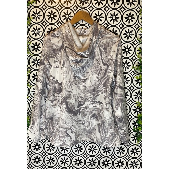 Marble grey rain / windbreaker pullover. size large. - Picture 4 of 7
